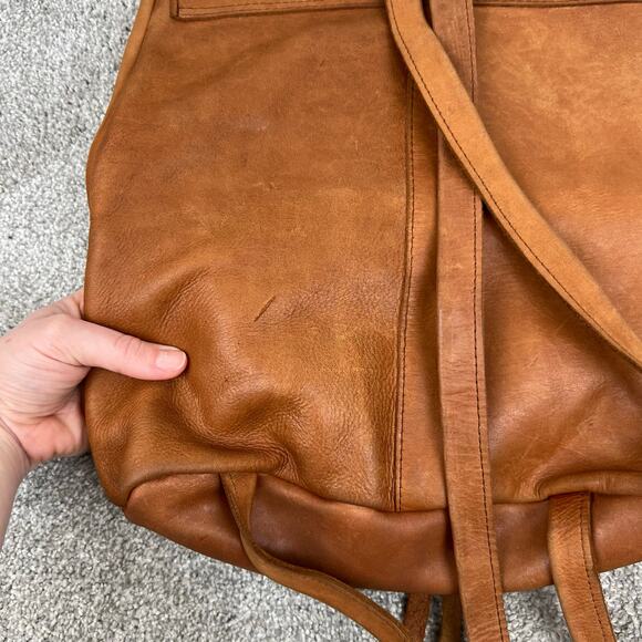 Raven + Lily Handcrafted Soft Natural Leather Brown Tan Backpack - Picture 9 of 13